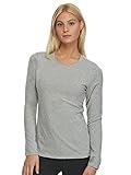 Felina Key Item Long Sleeve Crew Neck Tee (Heather Grey, X-Large) | Soft Cotton Modal Spandex Blend | Classic Versatile Long Sleeve Shirt for Women | Comfortable Everyday Top for Layering or Lounging