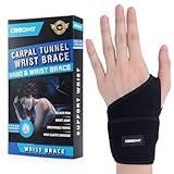 CERBONNY Carpal Tunnel Wrist Brace,1Pack Wrist Support Brace Adjustable Wrist Strap Reversible Wrist Brace for Sports Protecting/Tendonitis Pain Relief/Carpal Tunnel/Arthritis-Left