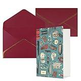 AQRJKHD Barber shop Thank You Card with Envelopes Greeting Card Happy Birthday Cards for Women Men Blank Notecards All Occasion Greeting Cards for Wedding, Baby Showers