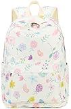 CAMTOP Kids Backpack Preschool Kindergarten Bookbag Toddler School Bag for Boys and Girls (Flower Butterfly White)