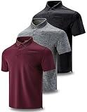 3-Pack Mens Golf Shirt Performance Sport Short Sleeve Moisture Wicking Dry Fit Golf Polo Active Shirts for Men (Set 4, X-Large)