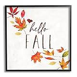 Stupell Industries Hello Fall Autumn Tree Leaves Seasonal Statement