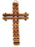 Olive Wood Large Wall Cross (9 Inches) with Lord's Prayer (Our Father Prayer) in Spanish (Español) Handmade in Bethlehem Holy Land