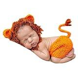 AIXIANG Handmade Baby Halloween Costume Newborn Baby Photo Props Baby Boy Lion Cap and Pants Outfits Set Halloween Gifts