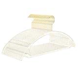 MIZGI Premium Clear Hangers with Gold Glitter (50-Pack) - Heavy-Duty Acrylic Suit Hangers with Gold Hooks - No Shoulder Bump Space Saving Clothes Hangers for Jackets, Coats, Dresses
