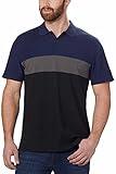 Calvin Klein Men's Short Sleeve Pique Cotton Polo Shirt (Black Combo, XX-Large)