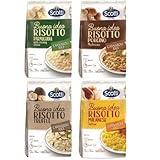 Riso Scotti 4 Pack, Italian Risotto, Carnaroli Rice, Ready Meals, Easy to Cook, Italian Seasoned Risotto, Easy Dinner Side Dish, Just Add Water and Heat, Variety Pack, 7.4 oz, 2-3 Servings