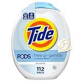 Tide PODS Free & Gentle Laundry Detergent Soap Pacs, 112 Count, Tide PODS Laundry Detergent