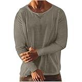 Long Sleeve Crew Neck T Shirts for Men Solid Color Casual Undershirt Lightweight Quick Dry Work Tee Shirt Pullover 2025 Moisture Wicking Undershirts Breathable Loungewear 01#,Dark Gray,Large