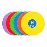 9 inch Spot Markers Flat Field Cones, Non Slip Rubber Agility Markers Flat Field Cones for Soccer Basketball Sports Speed Agility Training （6 pcs）