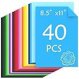 Ftumertly 40 Sheets Colored Cardstock, 20 Assorted Colors 180gsm/65lb Card Stock Paper 8.5 x 11 Card Stock Colored, Colorful Cardstock Paper for Crafting, Christmas DIY Card Making, Scrapbooking
