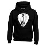 shop4ever Electric Guitar Pick Music Musician Hoodie Sweatshirts Large Black