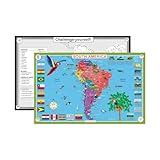 Tot Talk South America Educational Placemat for Kids – Made in USA – Double-Sided, Countries, Capitals, Country Flags, Waterways, Landmarks & Memory Quiz – Waterproof Wipeable, 17.5” x 11.5”