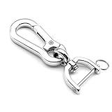 INFIPAR Car Keychain Metal Key Chain for Car Fob Key Ring Key Clip with Horseshoe Shaped Anti-lost D-Ring for Men and Women 1 Pack