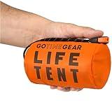 Go Time Gear Survival Life Tent - 2 Person Mylar Emergency Sleeping Bags for Survival - All-Weather Protection for Camping, Hiking, & Survival Kits - Includes Emergency Whistle & Paracord - Tube Tent