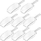 Hestya 8 Pcs Multi Purpose Clear Plastic Scoops for Candy Buffet Acrylic Kitchen Ice Food Popcorn Scoops for Protein Powders, Ice Cream, Coffee, Tea Jar (6.69 Inch)