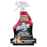 Resolve Ultra Pet Odor and Stain Remover Spray – Carpet Cleaner for Cat and Dog Urine and Poop, 32oz