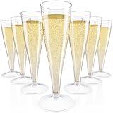 JOLLY CHEF 100 Pack Plastic Champagne Flutes Disposable 4.5 oz Clear Plastic Champagne Glasses Perfect for Wedding, Thanksgiving Day, Christmas