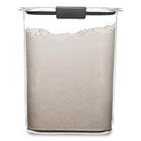 Rubbermaid Brilliance 16-Cup Airtight Food Storage Container with Lid, Clear/Grey - optimal for pantry organization, flour, sugar, and food storage