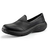 Hawkwell Women's Slip On Nursing Shoes Comfortable Lightweight Slip Resistant Work Shoes,Black Synthetic Leather,8 M US