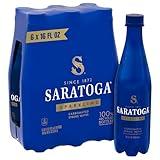 Saratoga Sparkling Water Bottles, 6-Pack - Carbonated Spring Bottled Water with Naturally Occurring Minerals & Electrolytes - Recycled PET Plastic Bottles - 16 Fl Oz