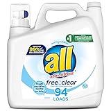 all Liquid Laundry Detergent Free Clear for Sensitive Skin, 141 Ounce, 94 Loads