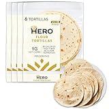 Hero Flour Tortilla - Delicious Tortilla Wraps | Soft Net Low Carb Tortillas | High Fiber, 1g Net Carbs & 80 Calories Per Serving (24 Tortillas, 4 Packs of 6)