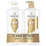 Pantene Shampoo & Conditioner Set, Daily Moisture Renewal with Pro-V Nutrients for Dry, Color-Treated Hair, Long-Lasting Hydration & Nourishment, 27.7 Fl Oz Each, 2-Pack + Miracle Rescue Shot (0.5 Oz)