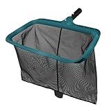 Poolvio Professional Swimming Pool Skimmer Net, Heavy Duty Pool Leaf Rake with Ultra Deep Fine Mesh Net Bag, Fast Cleaning Tool for Inground & Above Ground Pool (Pole not Included)