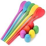LovesTown 12 Pcs Egg Spoon Race Game Sets, Wooden Balance Relay Games for Kids Carnival Birthday Party Outdoor Games