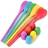 LovesTown 12 Pcs Egg Spoon Race Game Sets, Wooden Balance Relay Games for Kids Easter Eggs Hunt Outdoor Lawn