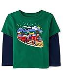 The Children's Place,Baby Boys,and Toddler Long Sleeve Everday Casual Knit Shirt,Holiday Train 2Fer,5 Years