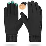 ihuan Winter Gloves for Men Women - Cold Weather Gloves for Running Cycling, Waterproof Snow Warm Thermal Gloves Touchscreen Finger New Year Gifts