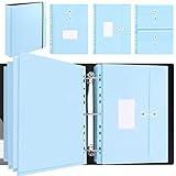 Uquelic Large Important Document Organizer, Document Organizer Folio with 8 Expandable A4 Size & 4 A5 Size Plastic Envelopes, Family Emergency Binder, Labels Included (Blue)