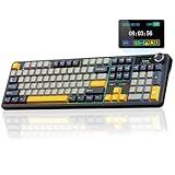 AULA F108 PRO - Wireless Mechanical Keyboard with Screen&Knob,Hot Swappable Gaming Keyboard with 8000mAh Battery,Pre-lubed Switches,RGB Backlit,PBT Keycaps Creamy Sounding Computer Keyboards,104 Keys