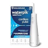 Waterpik Cordless Pulse Rechargeable Portable Water Flosser for Teeth, Gums, Braces Care and Travel with 2 Flossing Tips, Waterproof, ADA Accepted, WF-20 White, Packaging May Vary