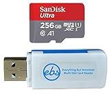 SanDisk Memory Card 256GB Ultra MicroSD Works with Samsung A71, A01, A11 Cell Phone (SDSQUA4-256G-GN6MN) Bundle with (1) Everything But Stromboli MicroSDXC & SD Card Reader