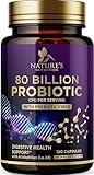 Probiotic Supplement 80 Billion CFU + Prebiotics, Acidophilus Probiotic Supports Immune System & Digestive Health, Supports Occasional Constipation, Supplement for Women Feminine Health - 120 Capsules