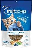 Fruitables Crunchy Low Calorie Treats Packed with Protein For Cats Healthy Free of Wheat, Corn and Soy – Made with Real Chicken with Blueberry – 2.5 Ounces