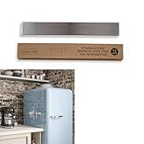 Hamletoff Magnetic Knife Holder for Refrigerator – 12 Inch Professional Double Sided Magnetic Knife Strip for Fridge - Stainless Steel Magnetic Knife Holder for Wall Self Adhesive