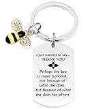 HUTIMY Bee Gifts Keychain Honey for Women Men Bumblebee Key Chains Stuff Super Bumble Bees Jewelry Honeybee Charm Items Honey Bee Keychain