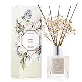 Airkeep Reed Diffuser Set,3.38 fl oz (100 ml) - Clean Linen Oil Diffusers with 8 Reed Sticks,Home Fragrance Reed Diffuser for Bathroom Shelf Decor