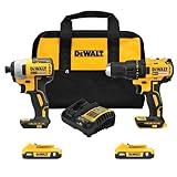 DEWALT 20V MAX Cordless Drill, Impact Driver, 2-Tool Power Tool Combo Kit, Brushless Power Tool Set with 2 Batteries and Charger Included (DCK277D2)