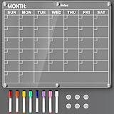 Acrylic Fridge Calendar, Magnetic Monthly Planner with 8 Color Markers, Clear Dry Erase Board for Events/Meetings/Shopping Lists - 14.5 * 11.5''
