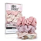 LokiStashed 3-PACK Suede Hair Tie Scrunchies for VSCO Girls & Women, THE ORIGINAL HIDDEN POCKET SCRUNCHIE with Zipper Pocket Storage, Accessories, Small Items, Keys, Money (Pastel)