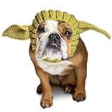 Zoo Snoods Baby Yoda Costume - Alien Knit Dog Snood Wrap for Pets, Warm Neck Ear Cover Protection for Halloween and Winter (Large)