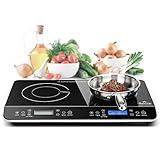 Duxtop LCD Portable Double Induction Cooktop 1800W Digital Electric Countertop Burner Sensor Touch Stove, 9620LS/BT-350DZ