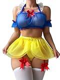 Mixxmix Lingerie Sets for Women Sexy Role Play Princess Fairy Costume with Lingerie Skirt Halloween Yellow L