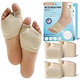 TASZOOS Metatarsal Pads for Women and Men - Thicker Ball of Foot Cushion with Gel for Pain Relief, Metatarsalgia, Morton's Neuroma - Foot Pads for Walking, Standing, Running - 2 Pairs (Large, Beige)