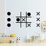 Magnetic Tic Tac Toe Wall-Mount Game,Game Room Decor,Hallway Decor,Playroom Decor,Modern Wall Decals for Kids Room,Classroom&Offices,Best Gift for Family, Friends (Black)